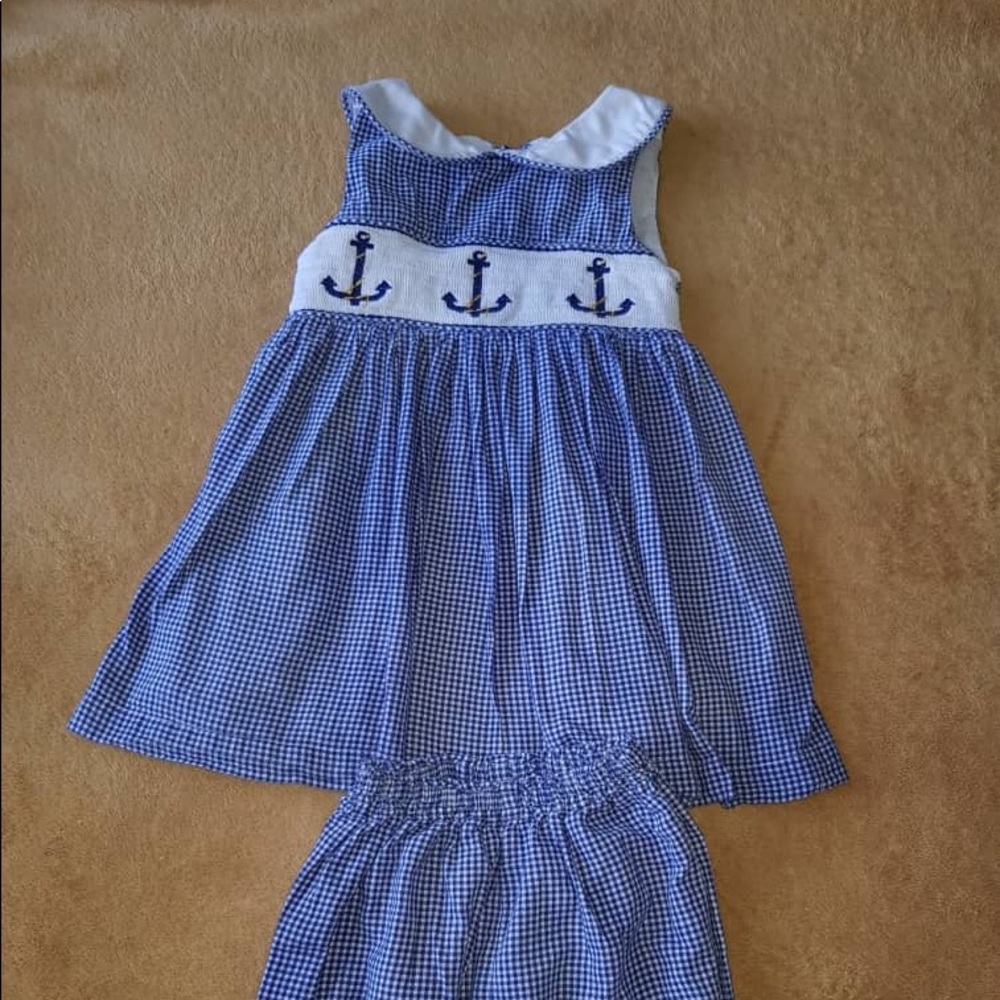 Jayne Copeland Blue Anchor Dress Size 24M